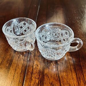 Imperial‎ Clear Glass Punch Bowl Replacement Cups lot Of 2